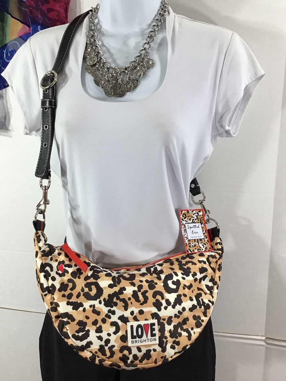 Brighton Spotted Love Leopard Print Crossbody swing bag NWT